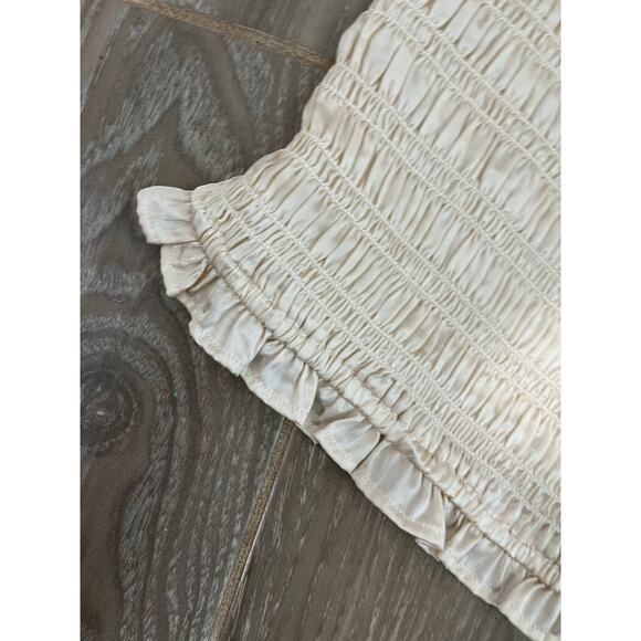 Free People Intimately White Smocked Tube Top Sz XS Boho Y2K Coquette - Picture 3 of 5